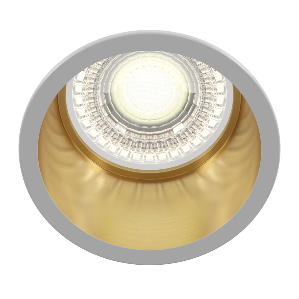 Faretto Da Incasso Moderno Reif Alluminio Bianco 1 Luce Diffusore Oro