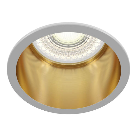 Faretto Da Incasso Moderno Reif Alluminio Bianco 1 Luce Diffusore Oro