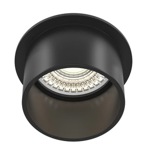 Faretto Da Incasso Moderno Reif Alluminio Nero 1 Luce Diffusore Nero