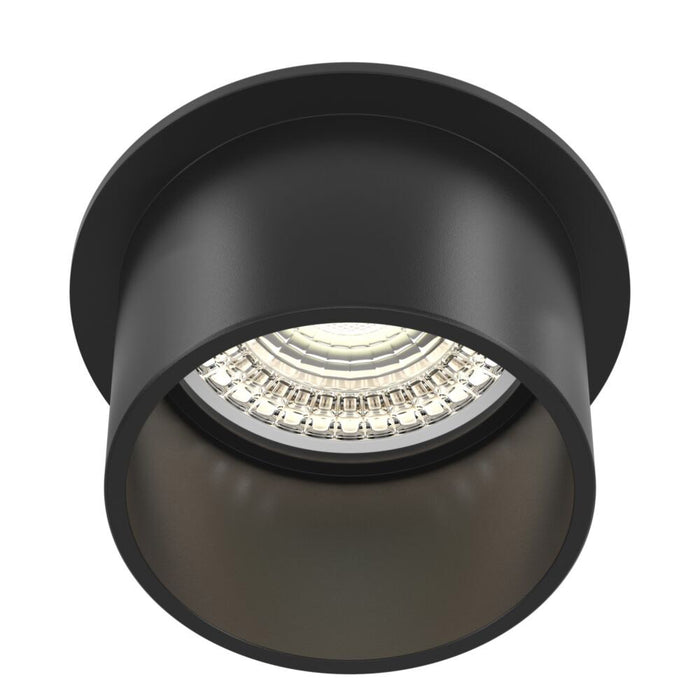 Faretto Da Incasso Moderno Reif Alluminio Nero 1 Luce Diffusore Nero