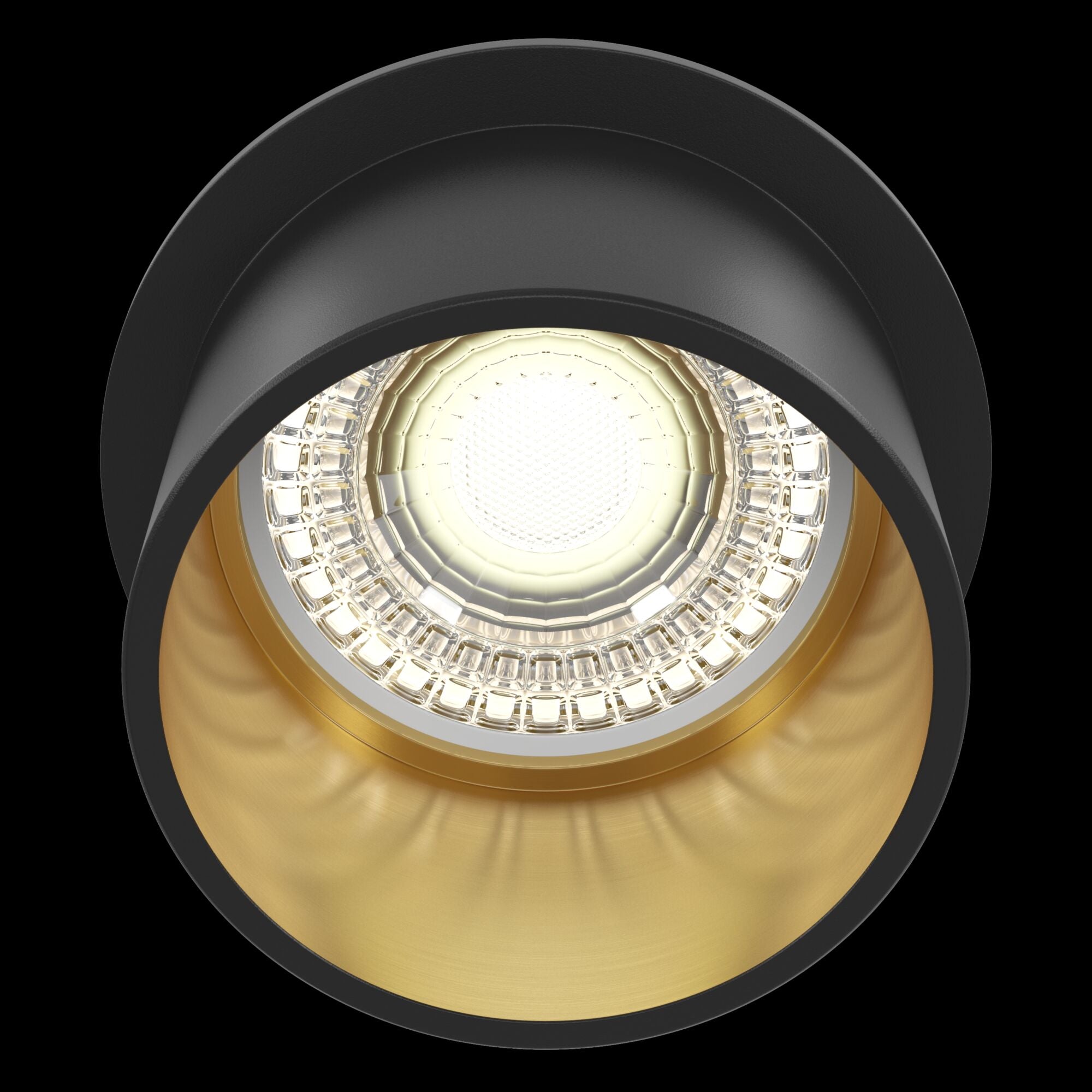 Faretto da incasso Downlight in Alluminio Reif Nero con Oro