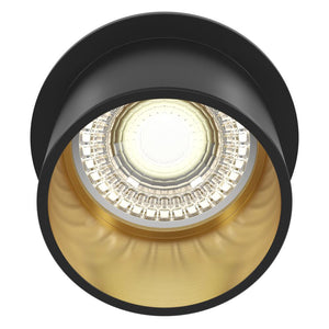 Faretto Da Incasso Moderno Reif Alluminio Nero 1 Luce Diffusore Vetro Oro