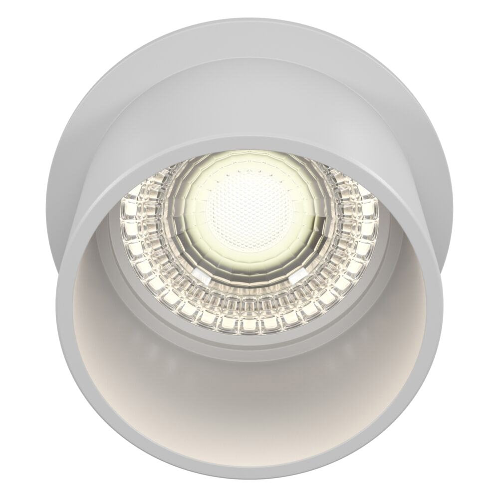 Faretto Moderno Reif Alluminio Bianco 1 Luce Diffusore Vetro