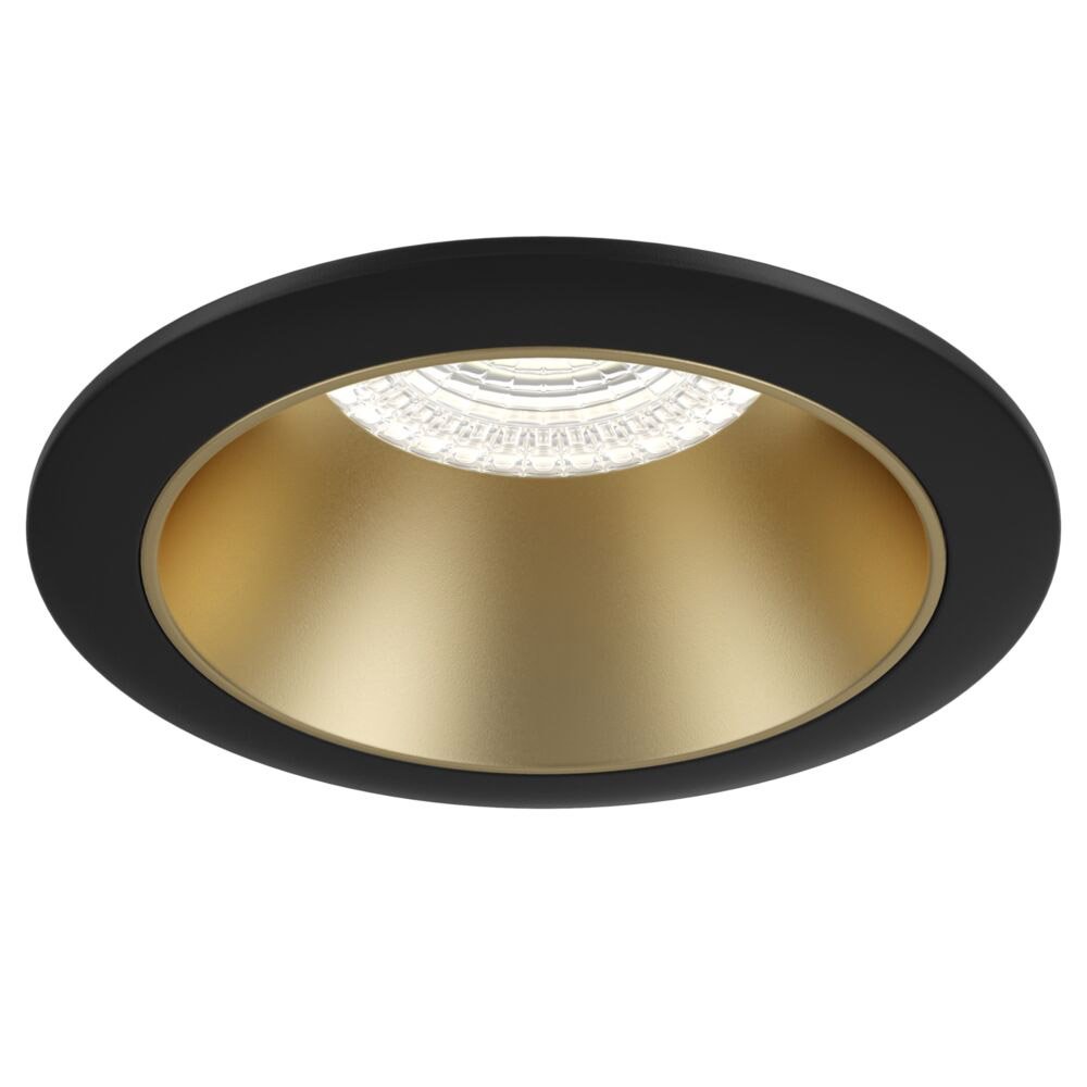 Faretto Da Incasso Moderno Share Alluminio Nero 1 Luce Diffusore Oro 15W