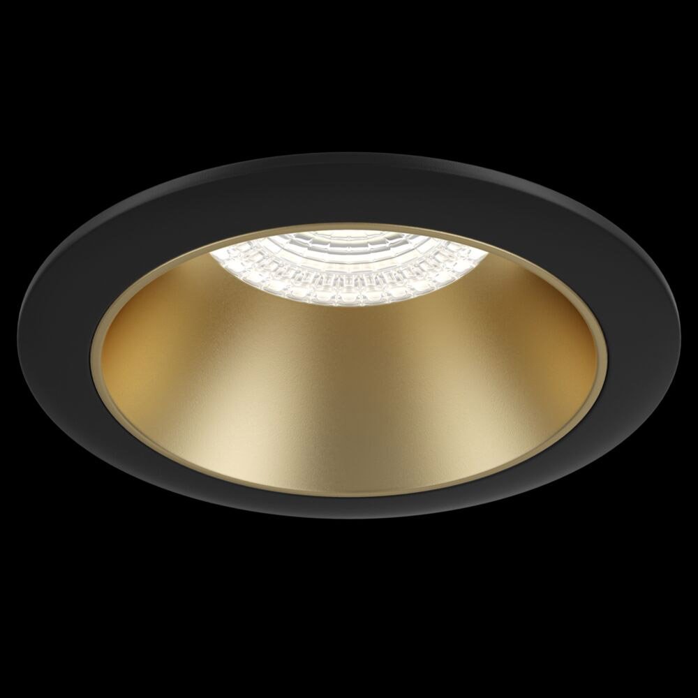 Faretto Da Incasso Moderno Share Alluminio Nero 1 Luce Diffusore Oro 15W