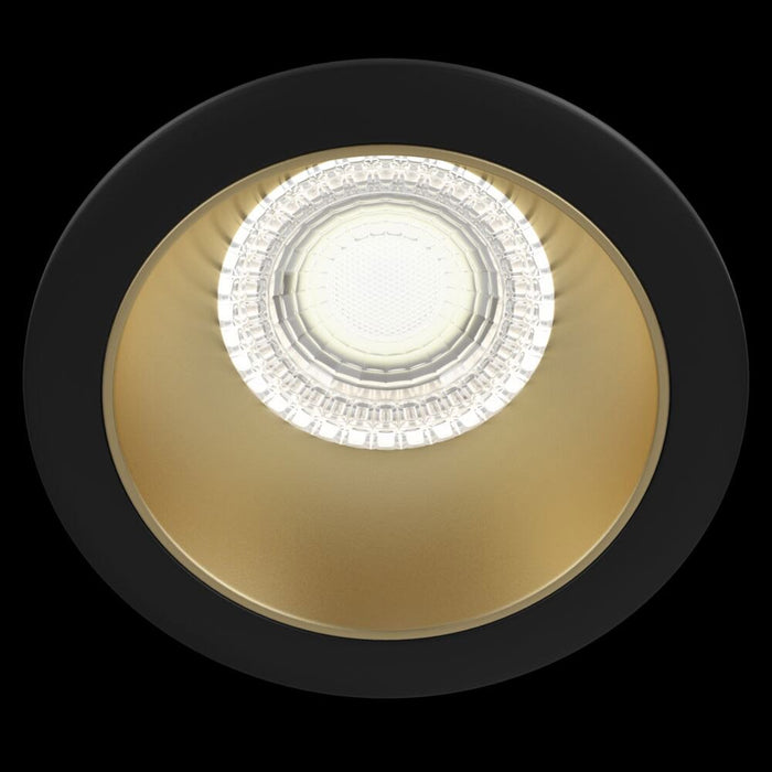 Faretto Da Incasso Moderno Share Alluminio Nero 1 Luce Diffusore Oro 15W