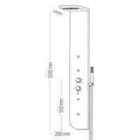 Colonna doccia 005b acciaio inox 3 funzioni 4 bocchette idro lombari l20xp50xh150 *** finitura- spazzolato, confezione 1