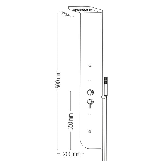 Colonna doccia 005b acciaio inox 3 funzioni 4 bocchette idro lombari l20xp50xh150 *** finitura- spazzolato, confezione 1