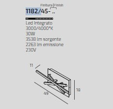 DNA APPLIQUE-PLAFONIERA MEDIA BIANCO 1182-45-BI