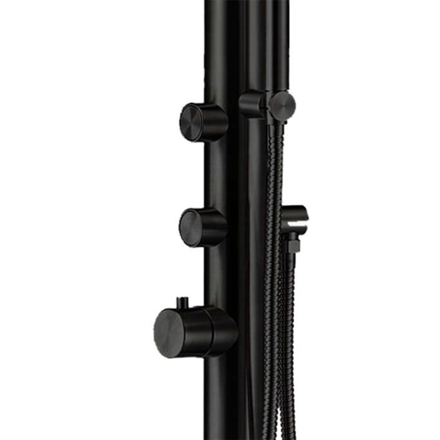 Sined Budoni Doccia Da Giardino In Acciaio Inox 316l Con Doccetta Altezza 221 Cm Nero Satinato