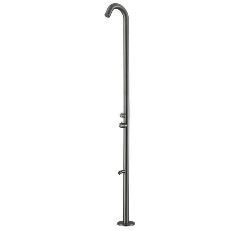 Sined QUARTU Doccia per esterni in acciaio 316L soffione e lavapiedi H 228,9 cm Inox Canna di fucile