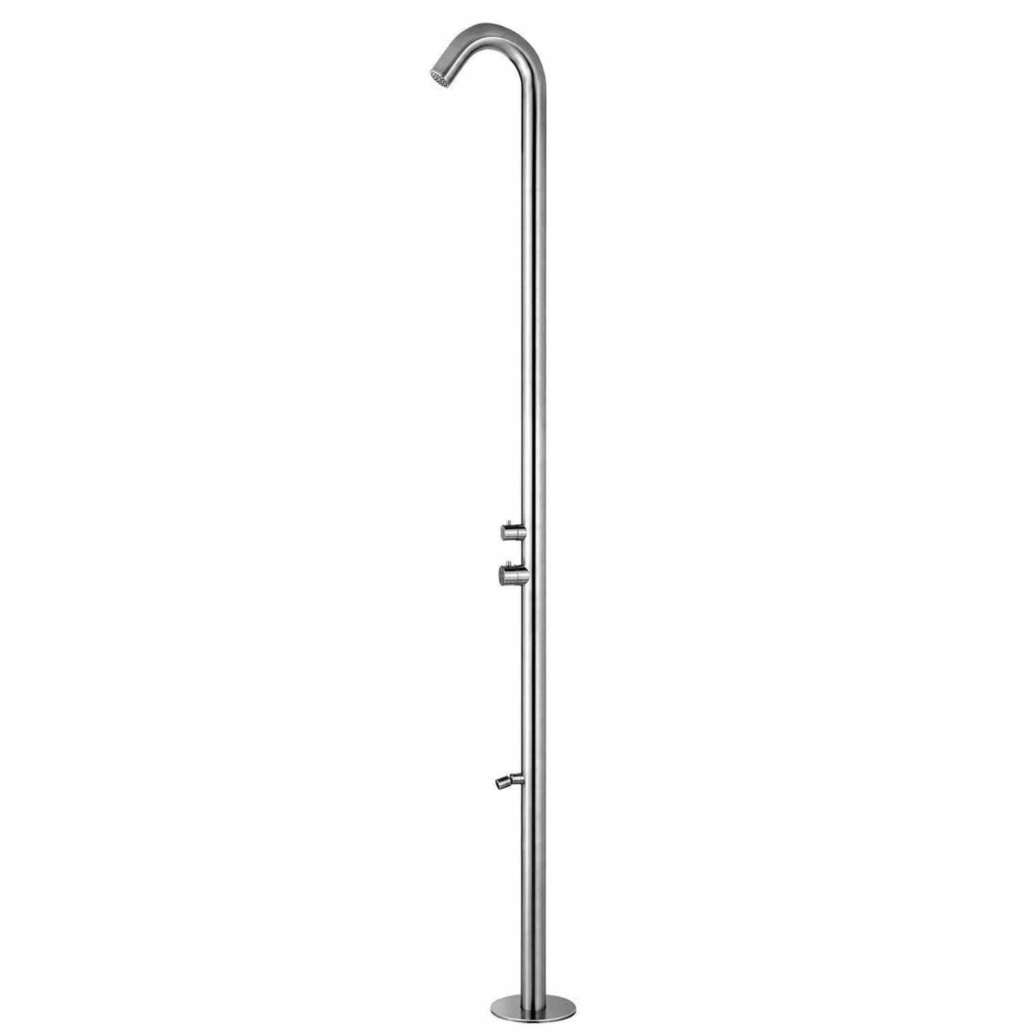 Sined Quartu Doccia Per Esterni In Acciaio 316l Con Soffione e Lavapiedi h 2289 Cm Inox