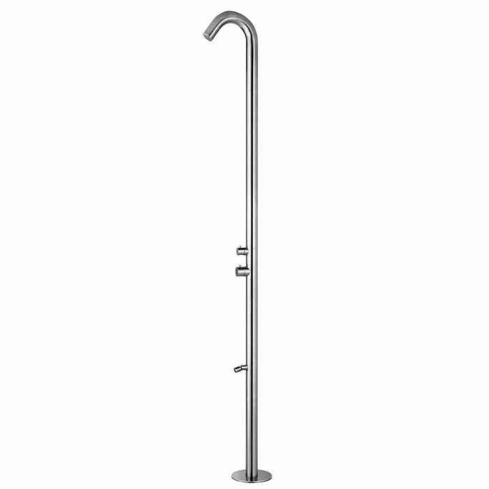 Sined Quartu Doccia Per Esterni In Acciaio 316l Con Soffione e Lavapiedi h 2289 Cm Inox