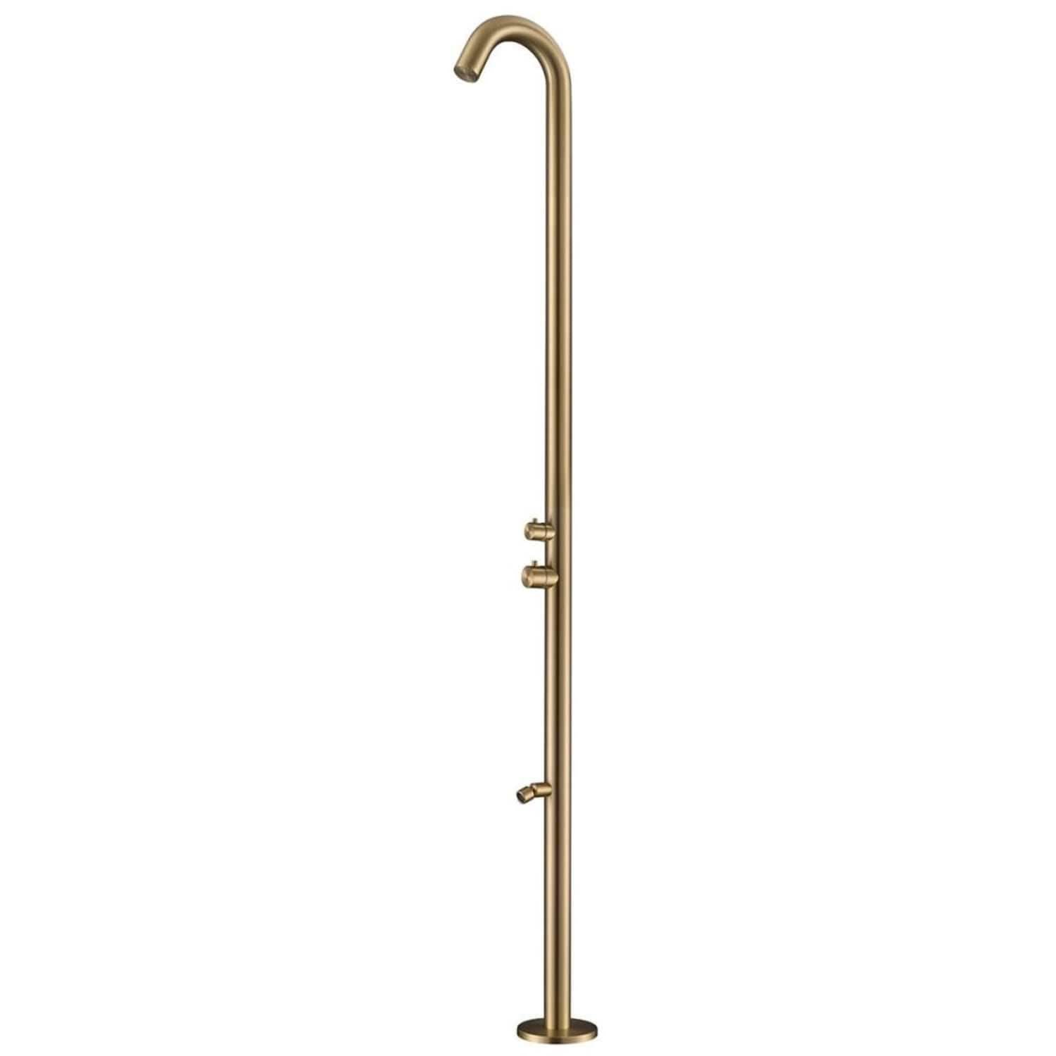 Sined Quartu Doccia Per Esterni In Acciaio 316l Con Soffione e Lavapiedi h 2289 Cm Inox Oro