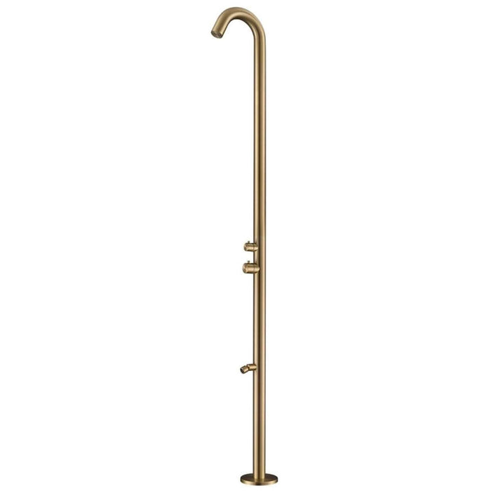 Sined Quartu Doccia Per Esterni In Acciaio 316l Con Soffione e Lavapiedi h 2289 Cm Inox Oro