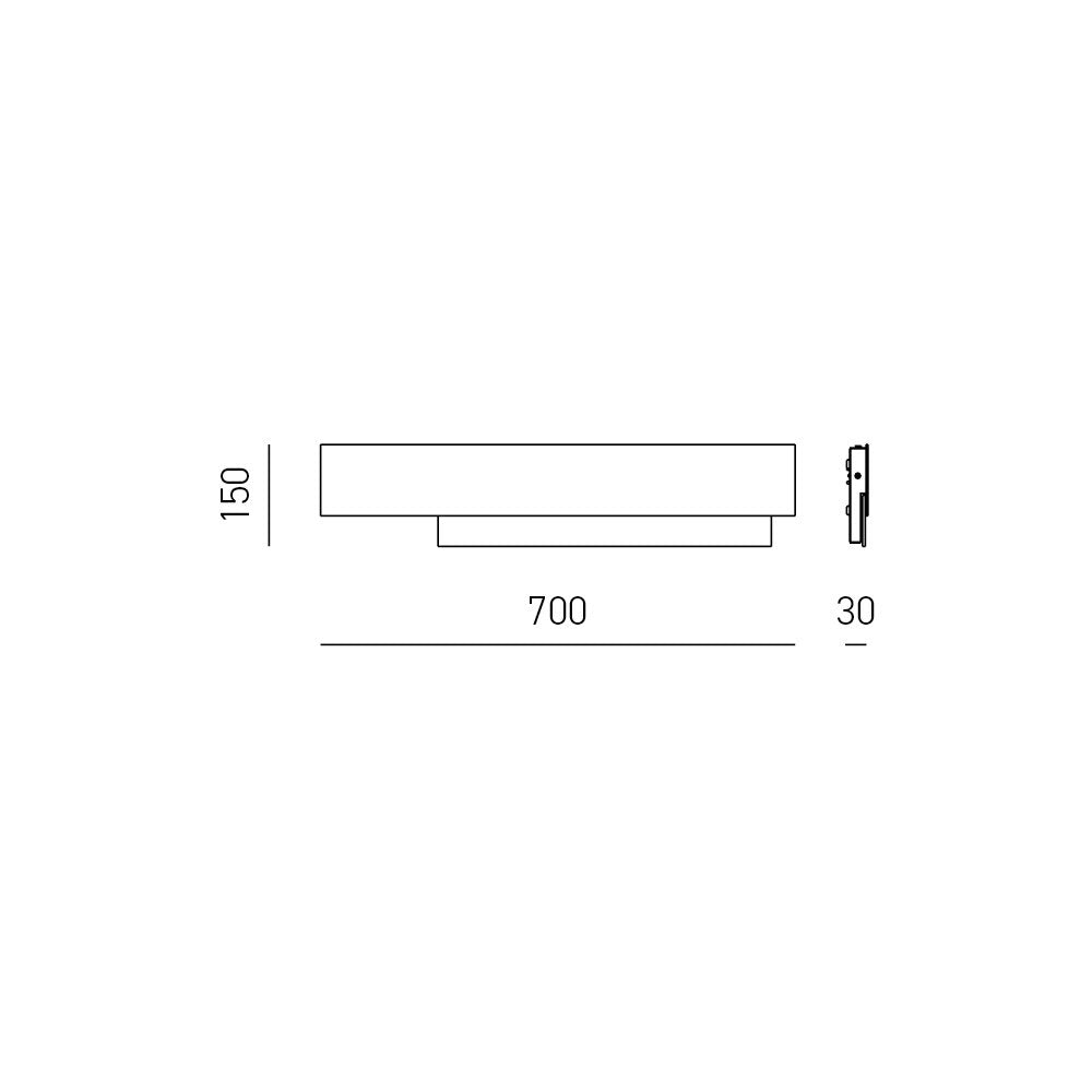 Applique Contemporanea Doha Alluminio Acciacio 1 Luce Led 25W