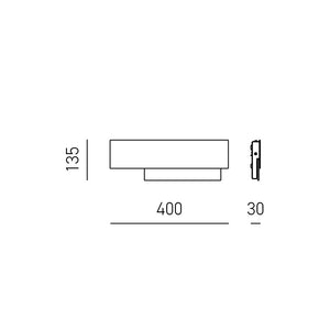 Applique Contemporanea Doha Alluminio Tortora 1 Luce Led 15W