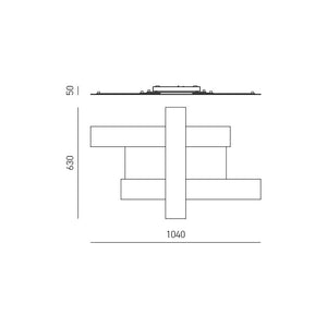 Plafoniera Contemporanea Doha Alluminio Nero 1 Luce Led 50W