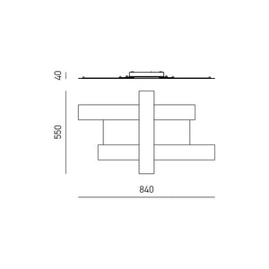 Plafoniera Contemporanea Doha Alluminio Bianco 1 Luce Led 40W