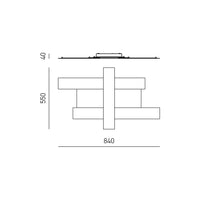 Plafoniera Contemporanea Doha Alluminio Bianco 1 Luce Led 40W