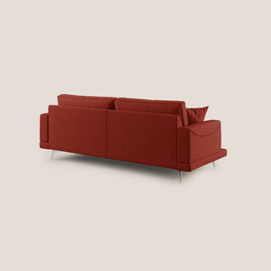 Divano 3 Posti 218x88x93 cm in Tessuto Rosso