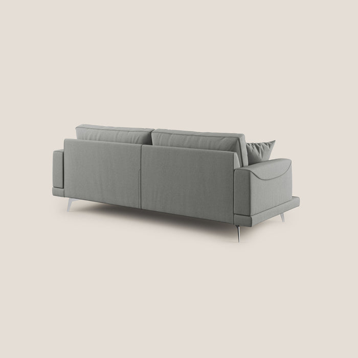 Divano 3 Posti 198x88x93 cm in Tessuto Grigio