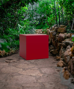 Pouf da Giardino 50x50 cm in Resina Arkema Iris Pouf Ruby