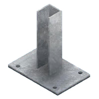 BASE SUPPORTO PER PALETTO QUADRO zincata - per paletto mm 50 x 50 FERRO BULLONI 4 PZ