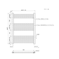 Radiatore termoarredo scaldasalviette da bagno bianco 800x600mm interasse 55