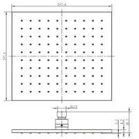 Soffione doccia quadrato ottone cromato 8 mm spessore effetto pioggia varie misure bagno *** misure 250x250x8 mm 100 ...