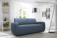 Divano Letto 3 Posti 195x93x100 cm in Tessuto Blu