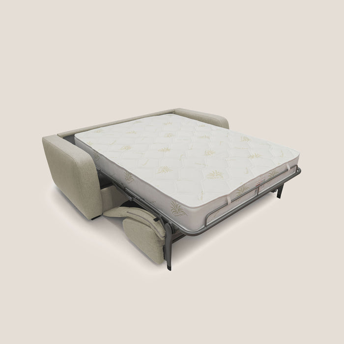 Divano Letto 3 Posti 215x93x100 cm in Tessuto Beige