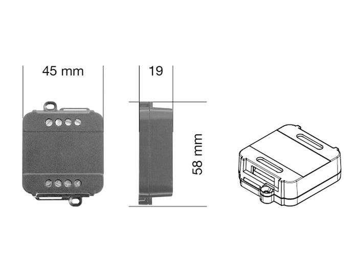 Dalcnet DLC1224-1CV-CASAMBI Led Dimmer Bluetooth APP Casambi e Pulsante N.O. Per Striscia Led Mono Colore 12V 24V 10A