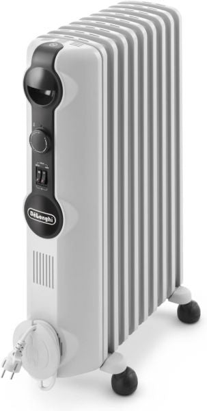 De'longhi trrs0920 radiatore ad olio elettrico, 9 elementi, risparmio energetico, calore a lungo, manopole intuitive, per ambienti fino a 55mÂ³, silenzioso, 3 livelli di potenza, 2000watt, bianco