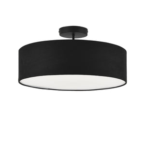 [lux.pro] Plafoniera Missouri 30 x 45 cm (AxLa) Paralume di Plastica in Effetto Tessuto - Nero