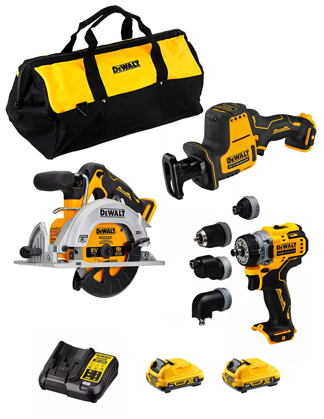 Dewalt  kit d12k302 (dcs512 + dcs312 + dcd703 + 2.. 8435587925422