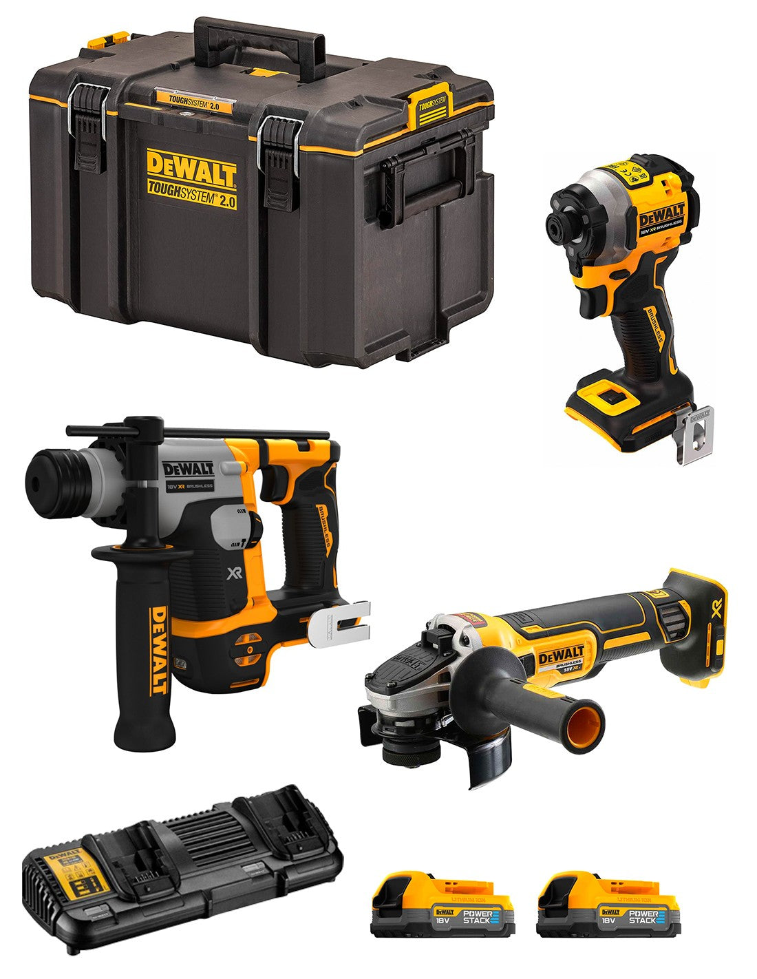 Dewalt  kit dwk304ps (dch172 + dcf850 + dcg405 + 2.. 8435587925804