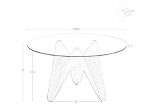 Tavolo da pranzo rotonda vetro temperato