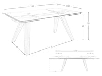 Tavolo da pranzo 180 x 100 x 76 cm allungabile rettangolare vetro temperato