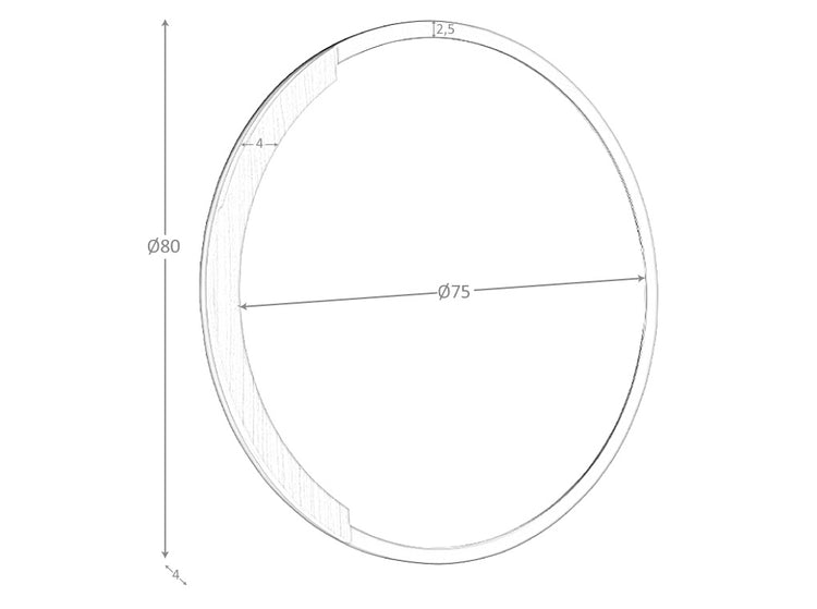 Specchio da parete rotondo acciaio nero