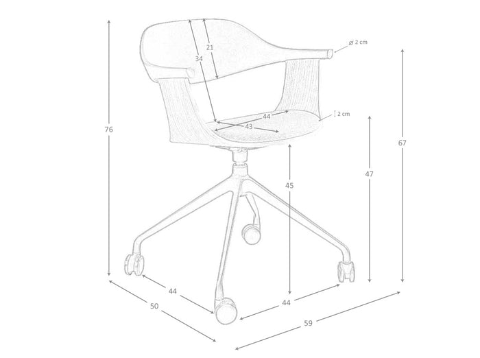 Sedia girevole da ufficio in tessuto grigio chiaro e pvc nero