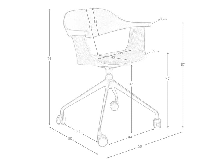 Sedia girevole da ufficio in tessuto grigio chiaro e pvc nero