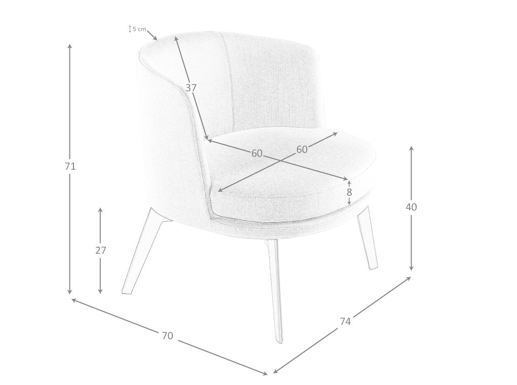 Poltrona in tessuto 74 x 70 x 71 cm colore crema