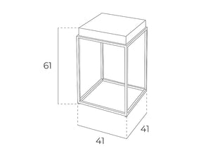 Tavolo d'angolo in legno bianco e acciaio cromato