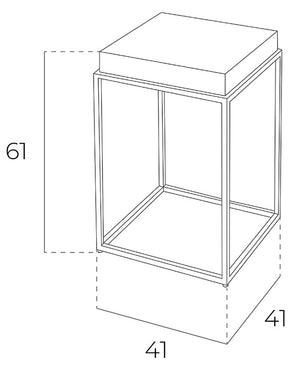 Tavolo d'angolo in legno bianco e acciaio cromato