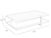 Tavolino rettangolare in legno di noce e grigio