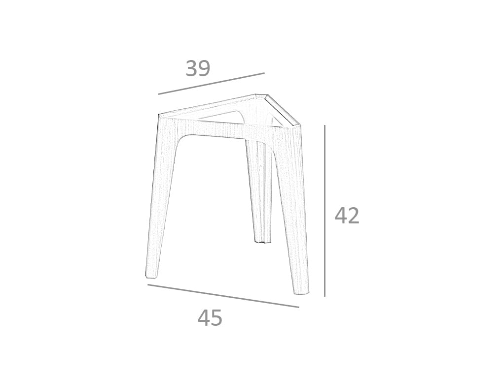 Tavolino angolare triangolare in vetro e legno di noce