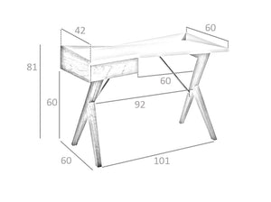 Scrivania da ufficio 120x60x81 cm in legno di noce e piano laccato grigio perla