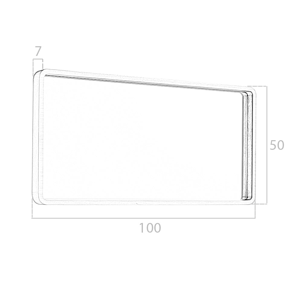 Specchio rettangolare con cornice in legno di noce