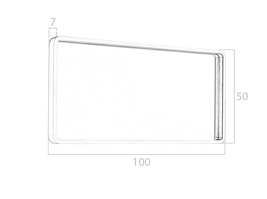 Specchio rettangolare con cornice in legno di noce